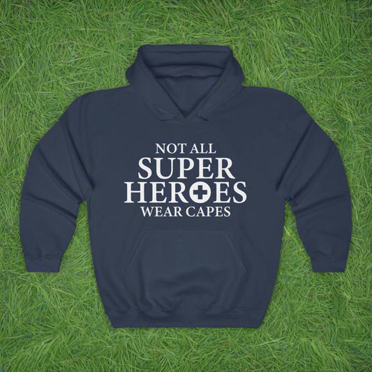 Test 2  Not all super heros wear capes - healthcare - Unisex Heavy Blend™ Hooded Sweatshirt